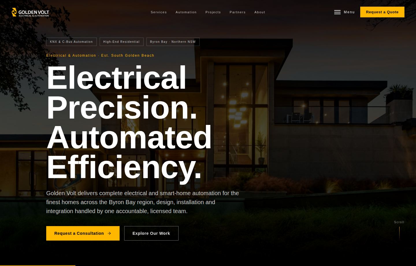 Golden Volt website homepage screenshot